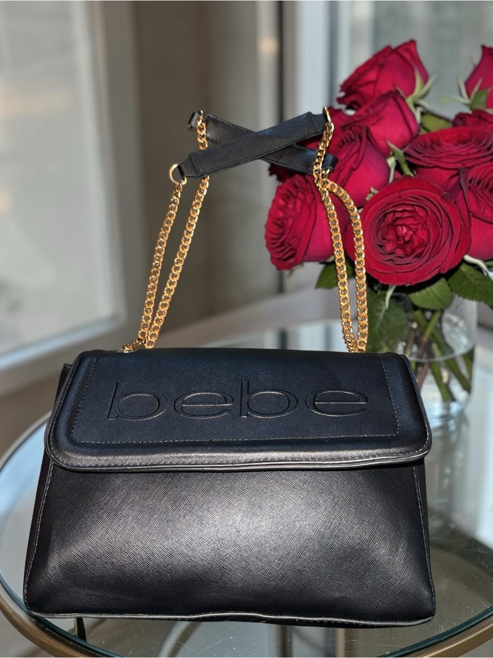 BEBE OG Y2K Crossbody or Shoulder Bag in Black Faux Leather